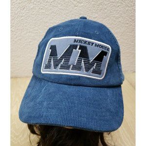 Adult Blue Corduroy Mickey Mouse Adjustable Strapback Hat Baseball Cap
